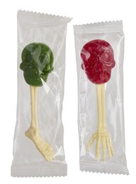 Lollipop Creepy Tasty bones 100g 8stuks aardbei/appelsmaak