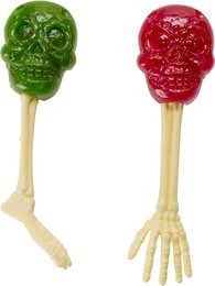 Lollipop Creepy Tasty bones 100g 8stuks aardbei/appelsmaak - afbeelding 2