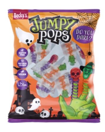 Lollipop jumpy skull&witch 14stuks 144g