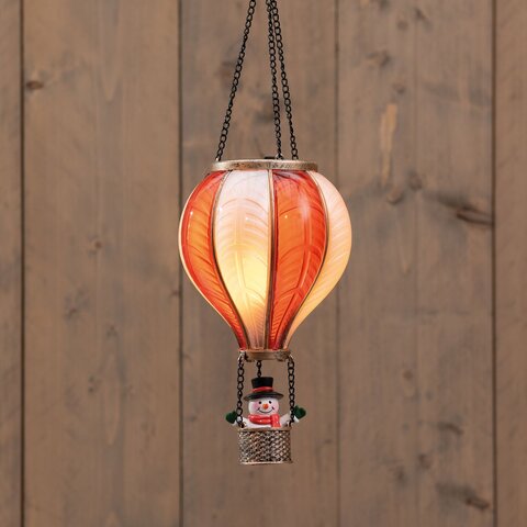 Luchtballon D14xH25cm 20Led batterij rood wit