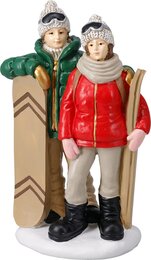 Man/Vrouw met skis 14x9x22cm