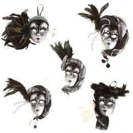 Masker Venetië H20cm zwart 5ass