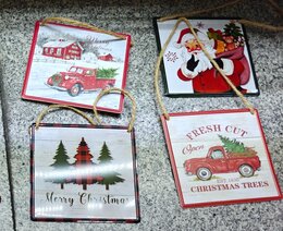 Metalen wanddecoratie Kerst - ass