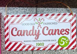 Metalen wanddecoratie Kerst - candy Canes