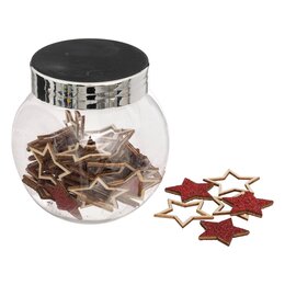 Mini kerstbomen in bokaal glitter rood