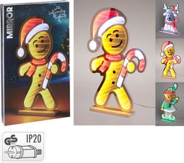 Miroir Noël H37cm Led 3ass