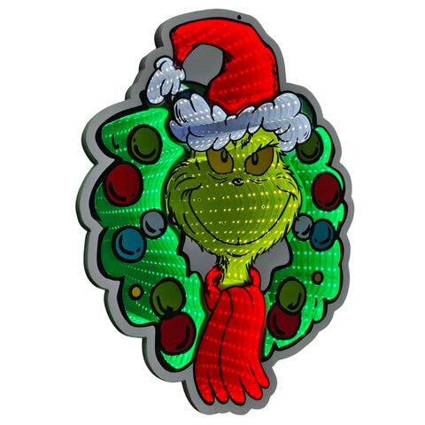 Mirror lightning Grinch H40cm kerstkrans