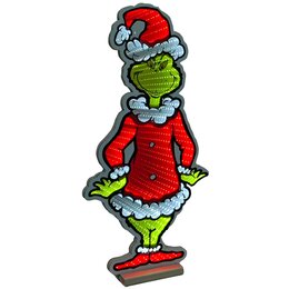 Mirror lightning Grinch H60cm Kerstman