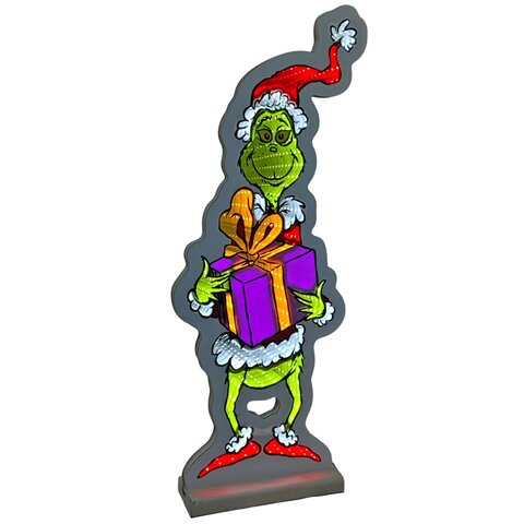 Mirror lightning Grinch H60cm met geschenkdoos