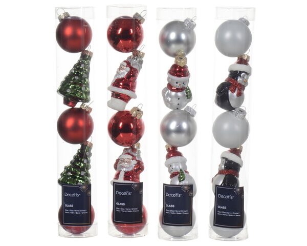 Mix D4,5xH7cm glas 5stuks