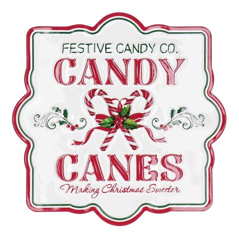 Muurdeco Candy Canes 35x35cm