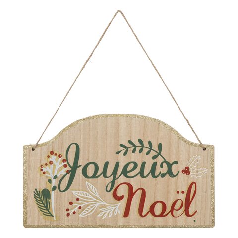 Muurdecoratie H30cm Joyeux Noël hout