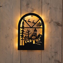 Muurhanger 25x30cm 24Led zwart - huis