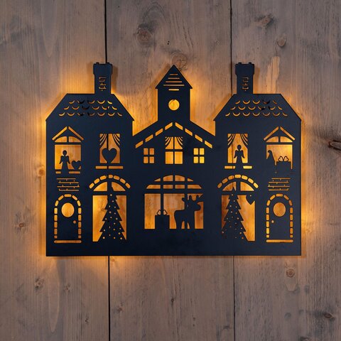 Muurhanger 32x40cm 33Led - huis