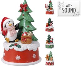 Muziekdoos 10x15cm Kerst 4ass