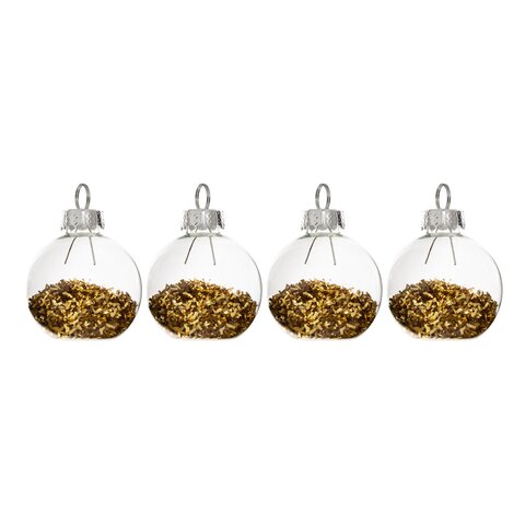 naamhouder kerstbal glitter 4x