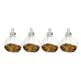 naamhouder kerstbal glitter 4x