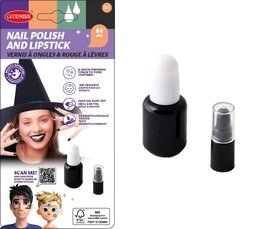 Nagellak en lippenstift zwart 8ml
