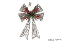 Noeud de Noël 43x62cm Led rotin