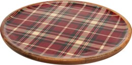 Onderbord D30cm geruit hout