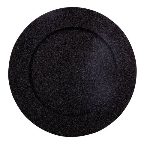Onderbord D33cm glitter zwart