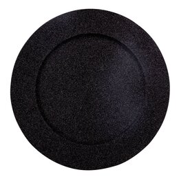 Onderbord D33cm glitter zwart