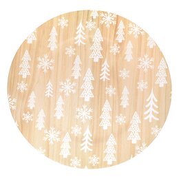 Onderbord D33cm houteffect kerstprint