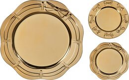 Onderbord D33cm strik goud 2ass