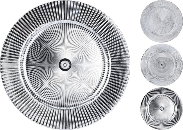 Onderbord D33cm zilver 3ass