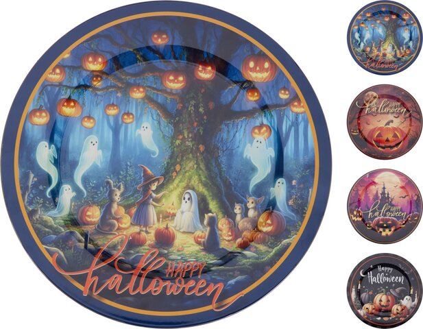 Onderbord Halloween D33cm 4ass