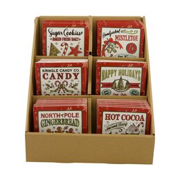 Onderzetter glas 10x10cm Kerst 6ass