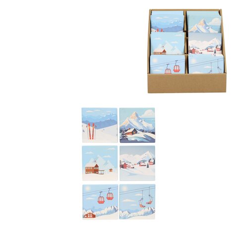 Onderzetter Kerst 10x10cm 6ass