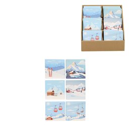Onderzetter Kerst 10x10cm 6ass