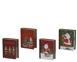 Opbergblik 12x10x4cm Kerst 4ass
