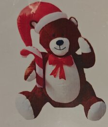 Opblaasbaar figuur 2,40m Kerst - beer