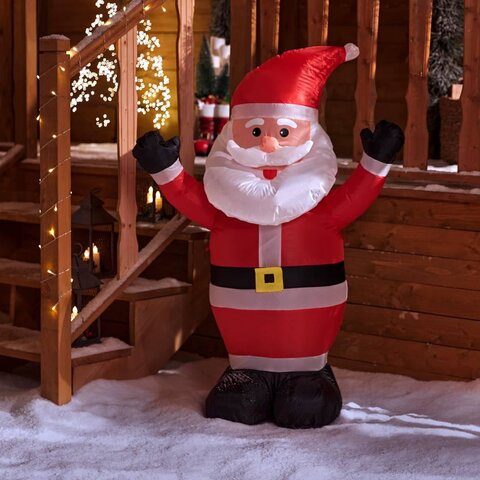 Opblaasbare kerstman 120cm - afbeelding 2