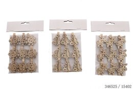 Ornamenten op clip 3ass - hert+boom+sneeuwvlok