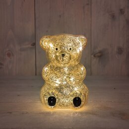 Ours 11x10x16cm Led verre or