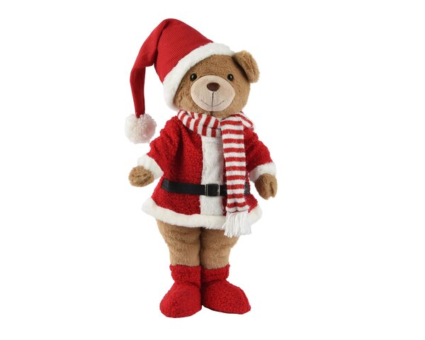 Ours H60cm polyester rouge