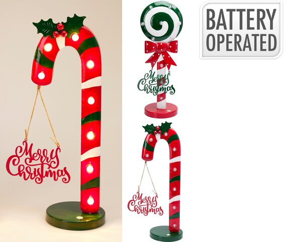 Paal snoep H47cm Led 2ass