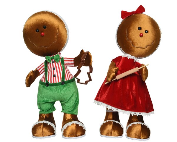 Pain d'épices H60cm polyester 2ass - bruin