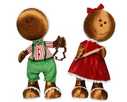 Pain d'épices H60cm polyester 2ass - bruin