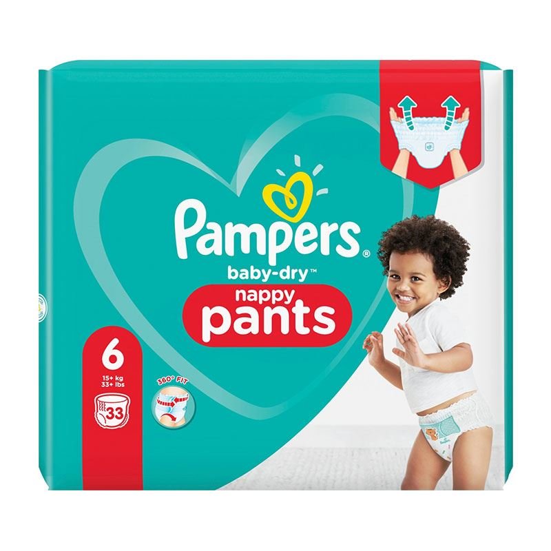 Pampers Baby-Dry Pants - Taille 6 - 33 pcs (15+ KG) - Famiflora