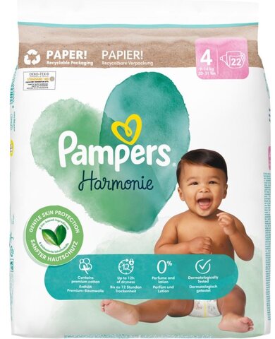 Pampers Harmonie luiers - maat 4 - 22 luiers (9-14kg)