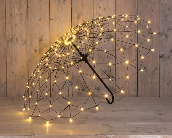 Paraplu 105x66cm 160Led metaal classic warm