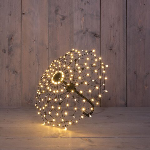 Paraplu 55x46cm 160Led metaal classic warm