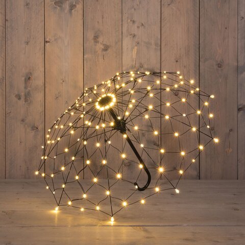 Paraplu 85x53cm 160Led metaal classic warm