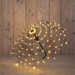 Paraplu 85x53cm 160Led metaal classic warm