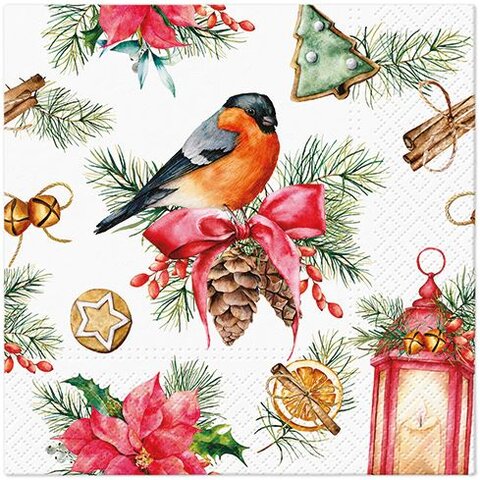 PAW servetten bullfinch - lampion 33x33cm 20st