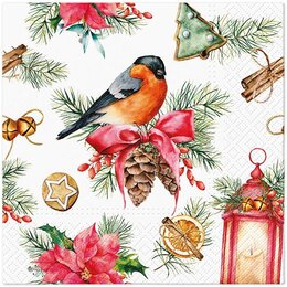 PAW servetten bullfinch - lampion 33x33cm 20st